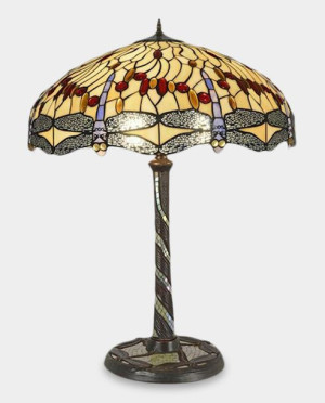 Duża Lampa Witrażowa w Stylu Tiffany Ważka