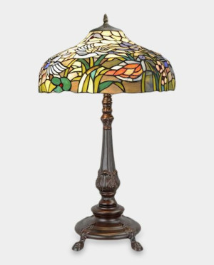 Lampa Witrażowa w Stylu Tiffany Bujne Kolorowe Kwiaty