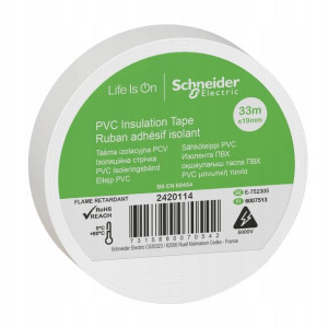 Schneider Taśma izolacyjna biała 19mm x 33m