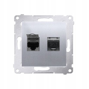 Simon 54 Gniazdo Rj45 Podwójne Kat. 6 Ekr Srebrne