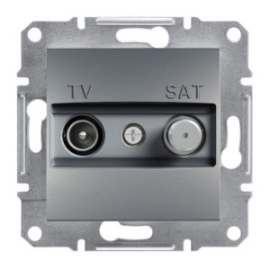 Schneider Asfora Gniazdo Tv-sat Przelot. 8db Stal