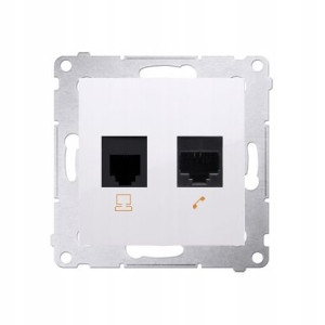 Simon 54 Gniazdo Komputerowe Rj45 Telef Rj12 Biały