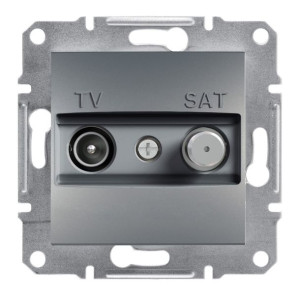Schneider Asfora Gniazdo Tv-sat Przelot. 4db Stal
