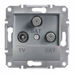 Schneider Asfora Gniazdo TV-SAT-SAT końcowe (1dB) bez ramki stal EPH3600162