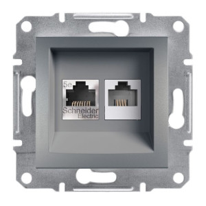 Schneider Asfora Gniazdo Rj11+ Rj45 Kat.5e Utp B/r