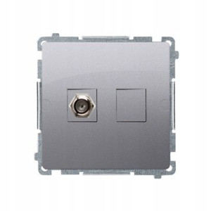 Gniazdo antenowe pojedyncze typ F inox Simon Basic