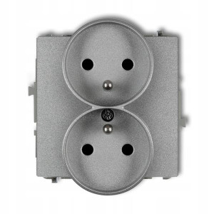 Mechanizm Gniazda Z/u 2x(2p+z) Srebrny Karlik Deco