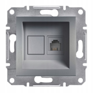 Schneider Asfora Gniazdo telefoniczne bez ramki stal EPH4100162