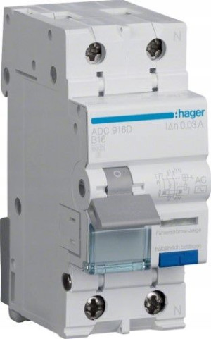 Hager Wyłącznik Różnicowoprądowy 6ka B 16a Adc916d