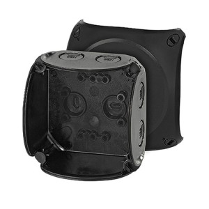 Puszka N/t Odgałęźna 93x93x62mm Czarna Kf0200b