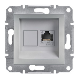 Schneider Asfora Gniazdo Rj45 Kat.6, Utp Alu B/r
