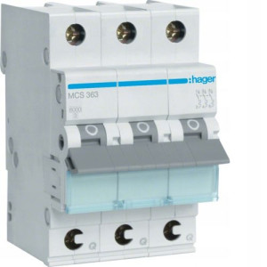 HAGER WYŁĄCZNIK NADPRĄD MCB 3P C 63A QuickConnect