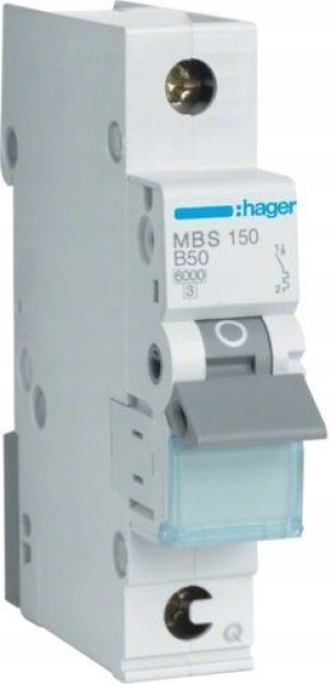 HAGER WYŁĄCZNIK NADPRĄD MCB 1P B 50A QuickConnect