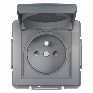 Schneider Asfora Gniazdo 2P+PE IP44 do systemu ramkowego stal EPH2800662