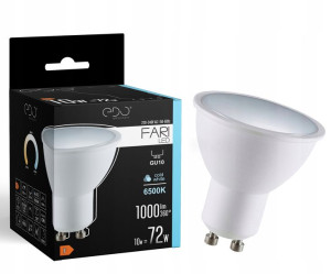 Żarówka LED GU10 10W 6500K zimna 120' 1000lm EDO