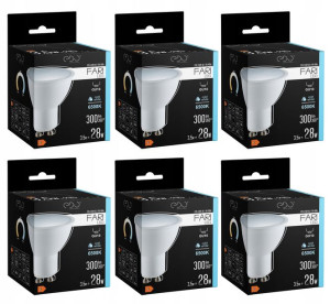 6x Żarówka LED GU10 3,5W 6500K CW 120' 300lm EDO