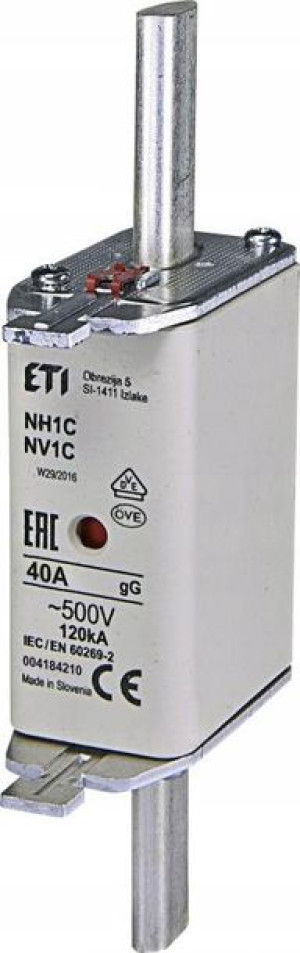 ETI WKŁADKA topikowa BEZPIECZNIK NH1C gG 40A/500V