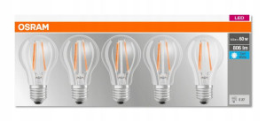 OSRAM 5x żarówka Filament E27 6,5W 4000K 806lm