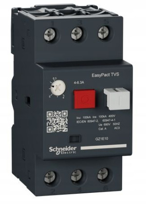 Schneider Wyłącznik silnikowy 3P 2,2kW 4-6,3A GZ1E10
