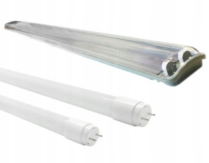 Zestaw Oprawa Ip65 + Odbłyśnik + 2x Świetlówka 18w