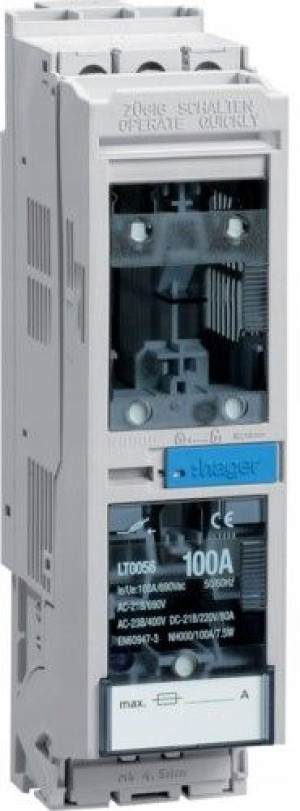 Hager Rozłącznik Bezpiecznik. Nh000 3p 100a Lt0056