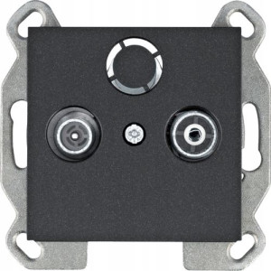 Hager Lumina Gniazdo Rtv Końcowe Czarne Wl3013