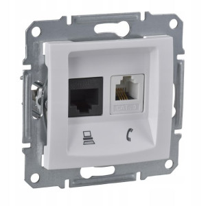 Schneider Sedna Gniazdo Komp+tel 1x Rj45 K.6 +rj11