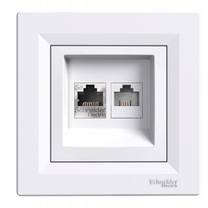 Schneider Asfora Gniazdo Rj11+ Rj45 Kat.5e, Utp
