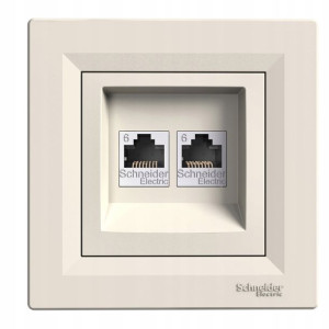 Schneider Asfora Gniazdo Komputer 2x Rj45 Kat.6