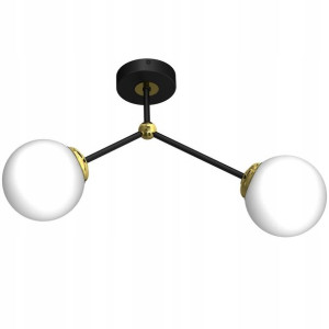 Lampa Sufitow Joy Black/gold 2xe14 Mlp7459 Milagro