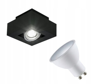 Lampa Sufitowa Plafon Natynkowy Biała + Led Gu10