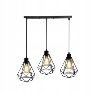 Lampa Sufitowa Wisząca Żyrandol Diament Loft Drut