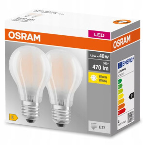 2x Żarówka LED E27 4W = 40W 470lm FILAMENT OSRAM
