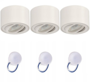3x Oprawa Natynkowa Halogenowa Tuba + Led 5w