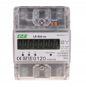 F&f Licznik Zużycia Energii 3f Le-02d Mid