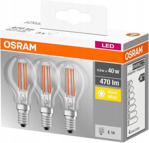Zestaw 3x Żarówka Led Filament E14 4w 2700k Osram