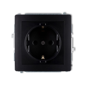 Karlik Deco Mechanizm Gniazda Schuko 2p+z Czarny