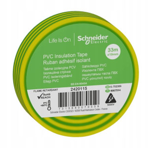 Schneider Taśma izolacyjna żółtozielona 19mm x 33m