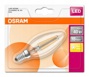 Żarówka LED Retrofit CLASSIC B ST E14 4W =40W 2700K świeczka Osram Ledvance