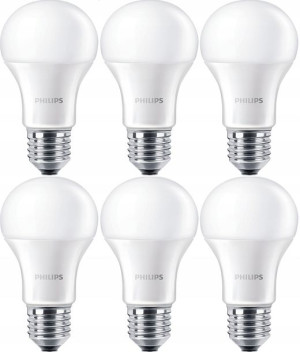 6x Żarówka Led E27 7,5w (60w) 806lm 4000k Philips