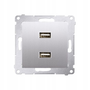 Simon 54 ładowarka gniazda 2 x USB DC2USB srebrna