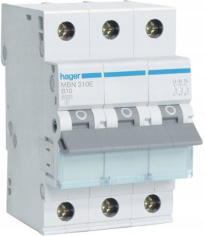 Hager Wyłącznik Nadprąd Mcb 6ka 3p B 10a Mbn310e