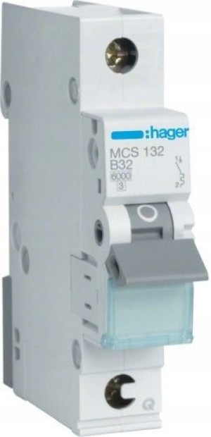 HAGER WYŁĄCZNIK NADPRĄD MCB 1P C 32A QuickConnect