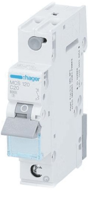 HAGER WYŁĄCZNIK NADPRĄD MCB 1P C 20A QuickConnect