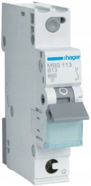 HAGER WYŁĄCZNIK NADPRĄD MCB 1P B 13A QuickConnect