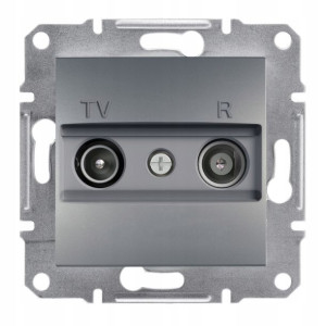 Schneider Asfora Gniazdo R-tv Końcowe 1db Stal B/r