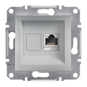 Schneider Asfora Gniazdo komputerowe RJ45 kat. 5e STP bez ramki aluminium