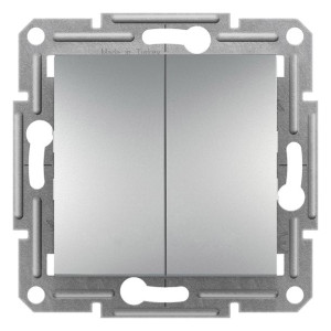 Schneider Asfora Łącznik podwójny schodowy bez ramki aluminium EPH0600161