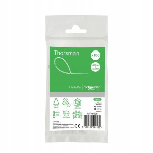 Schneider Opaska kablowa Thorsman 100x2.5mm biała naturalna 100szt IMT46026