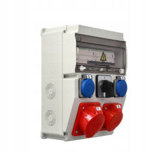 Rozdzielnica ASTAT 393 Plus IP65 32A/5P 16A/5P 2x230V SCHUKO IP44 0-1 32A